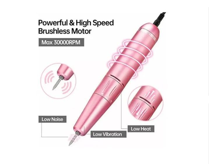 Torno De Uñas Inalámbrico Pantalla Lcd 30000 Rpm Manicura-3
