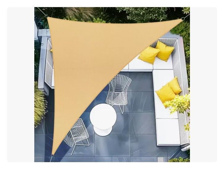 Toldo Vela De Tela Impermeable Triangular 4x4x4 Filtro Uv-3