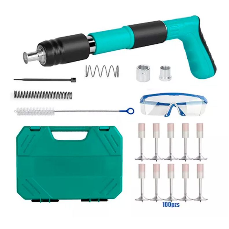 Kit De Pistola De Fijación De Pared Portátil + 100clavos-0