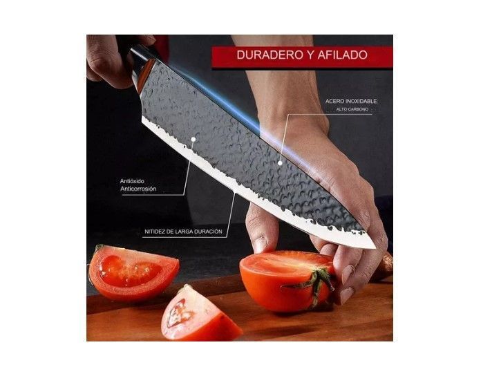 Set De Cuchillos Cocina Profesional Acero 6 Pzs Color Negro-1
