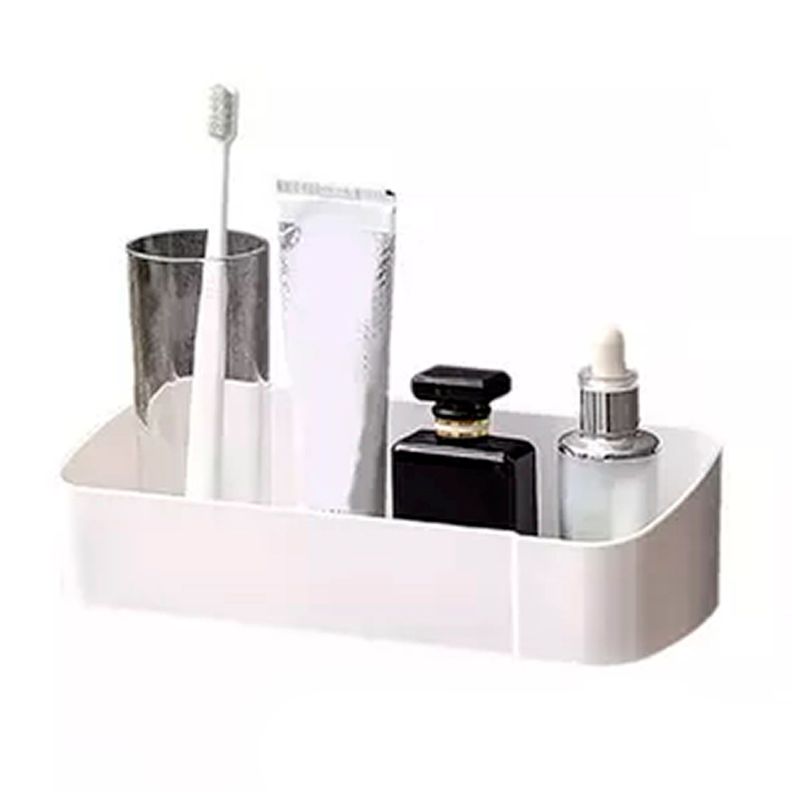 Estante Organizador Ducha Baño Cocina Plástico Adhesivo Con Perchas-1