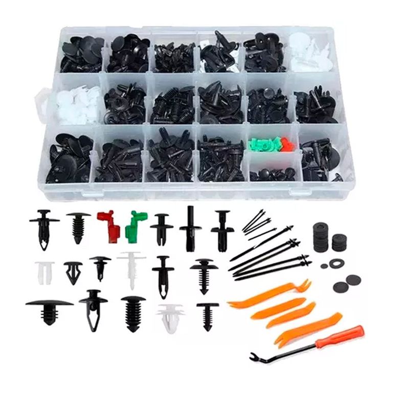 Set 460 Clips Broches Puerta Parachoque Auto Tapabarro Reten
