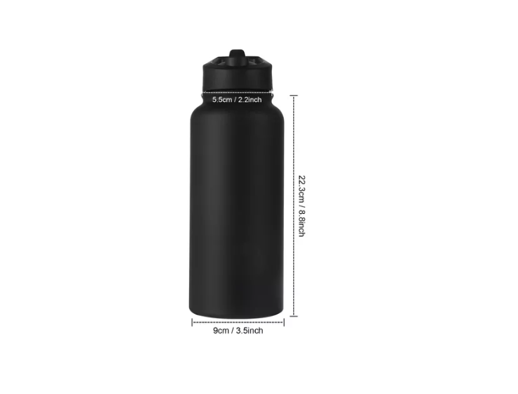 Termo Botella Agua Termica Acero Inoxidable + 4 Tapas 1000ml-6