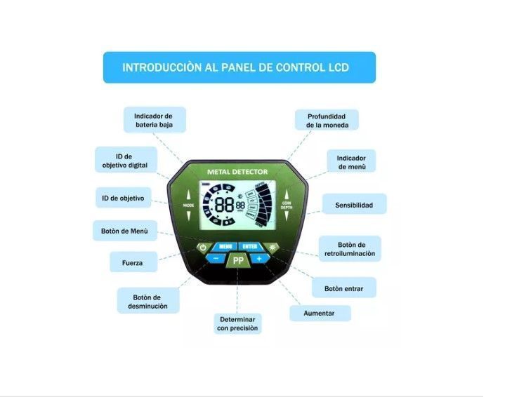 Detector De Metales Oro/plata/cobre Con Pantalla Lcd Md-1079-3