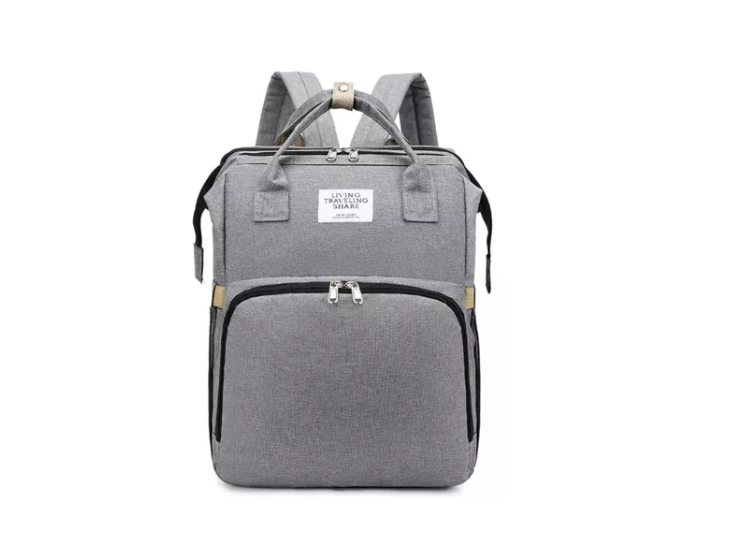 Bolsa Mochila Pañalera Para Mamá Cama De Bebé Plegable-1