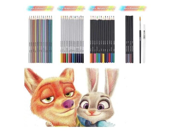 Set Lapices Colores 83 Pzs Dibujo Profesional Estuche-2