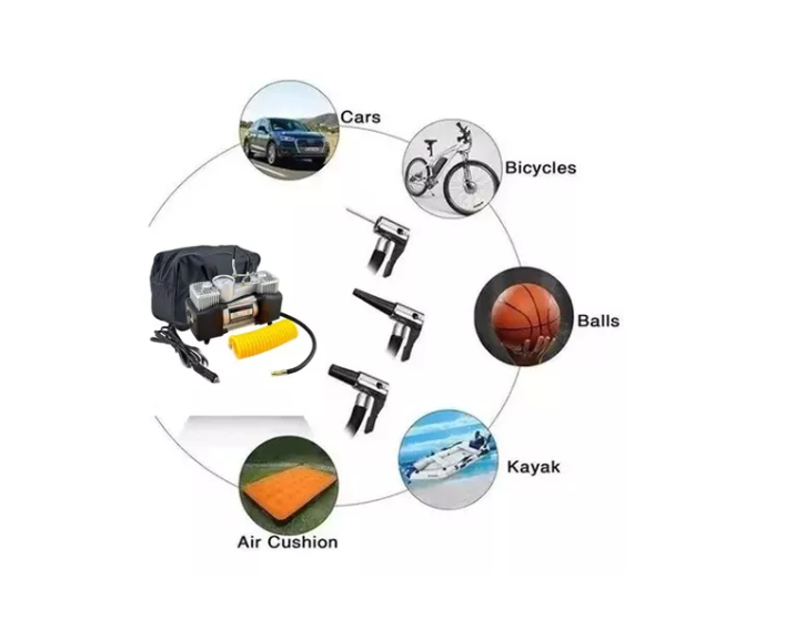 Inflador Electrico 12v Doble Cilindro Auto Bicicletas Pelota-2