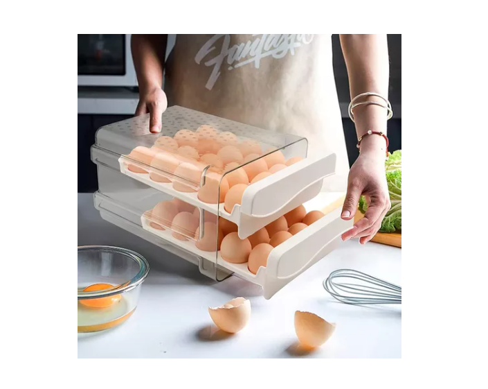 Organizador De Huevos Caja Para 40 Huevos 2 Niveles-3