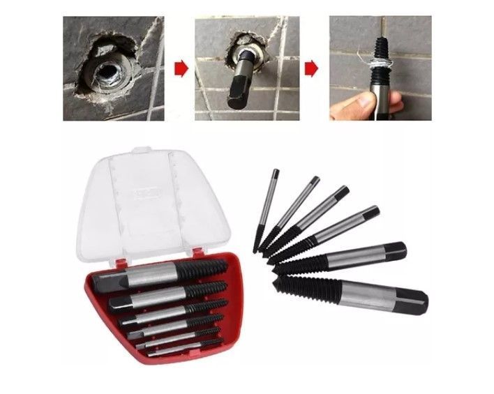 Juego Set Brocas Extractor De Tornillos Colas Chancho 6pcs-1