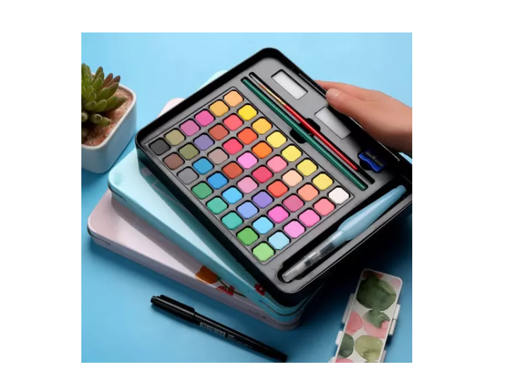 Kit Acuarelas Profesionales Pintura Acuarela Art 48 Colores-3