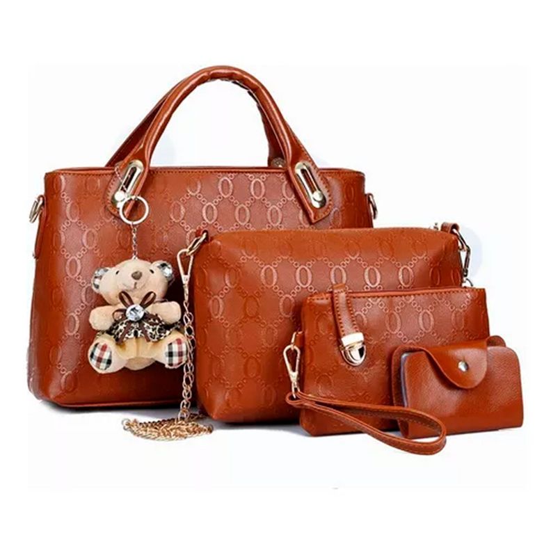 Set 4 Bolsas Mujer Moda Dama Crossbody Cosmetiquera Correa-0