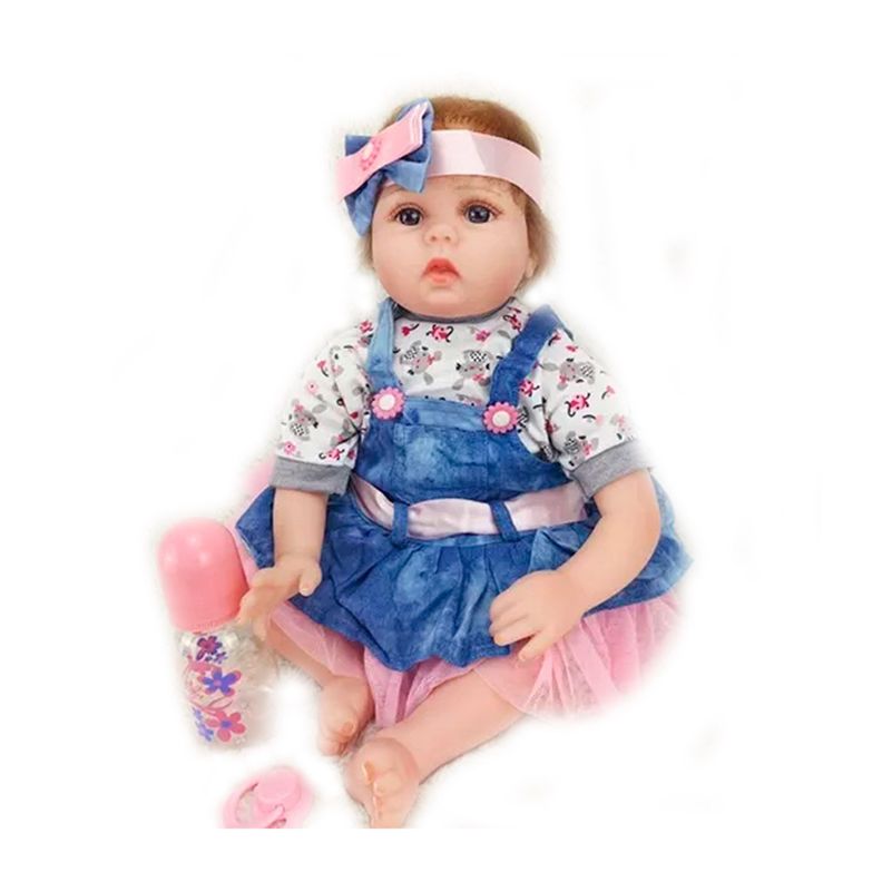 Bebé Reborn Muñeca Silicon Suave 55cm Realista + Accesorios-0