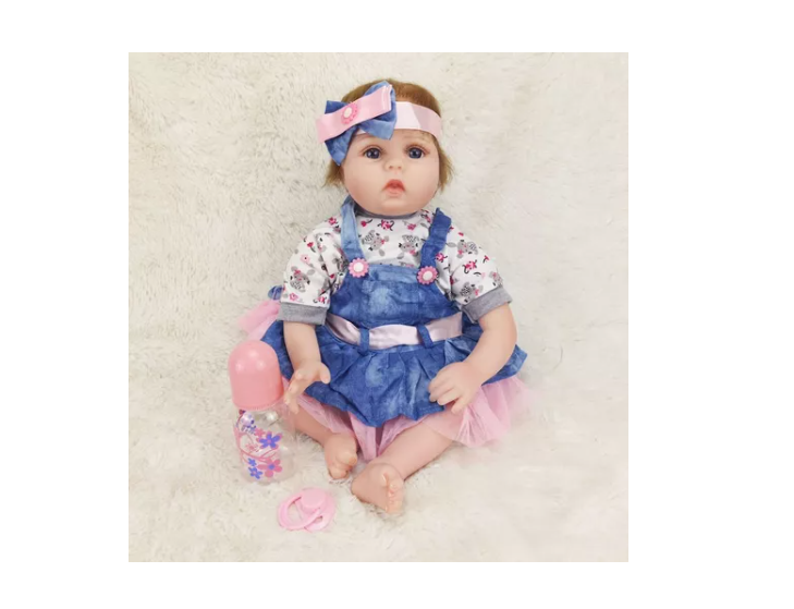 Bebé Reborn Muñeca Silicon Suave 55cm Realista + Accesorios-1