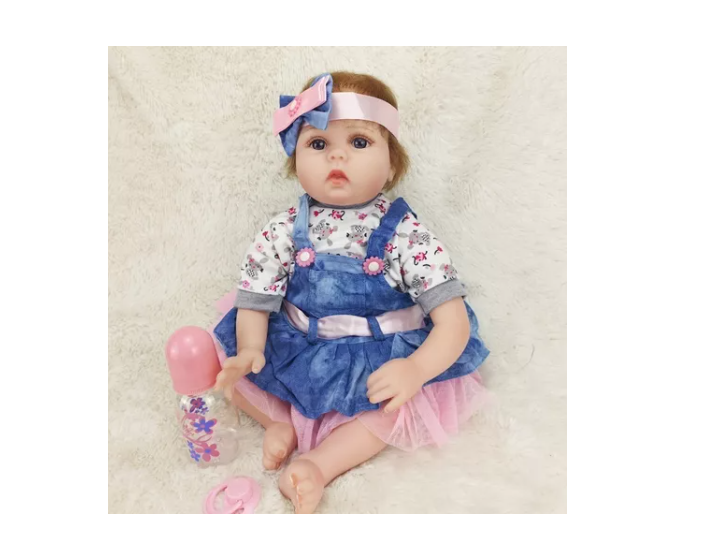 Bebé Reborn Muñeca Silicon Suave 55cm Realista + Accesorios-2