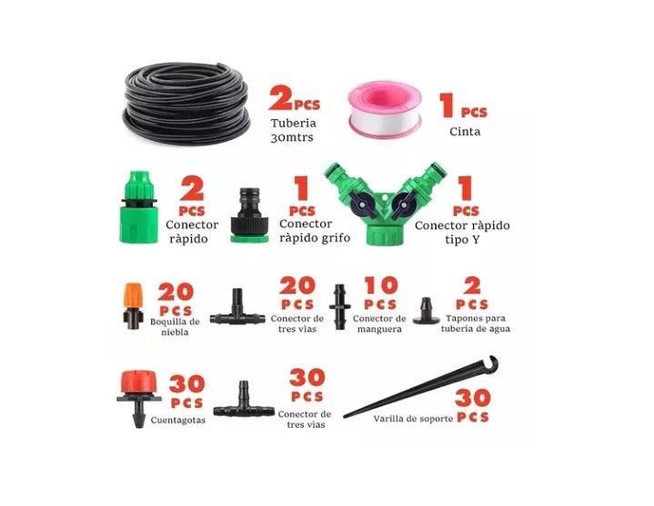 Kit De Riego Sistema Automático Por Goteo 30mtrs 149pcs-3