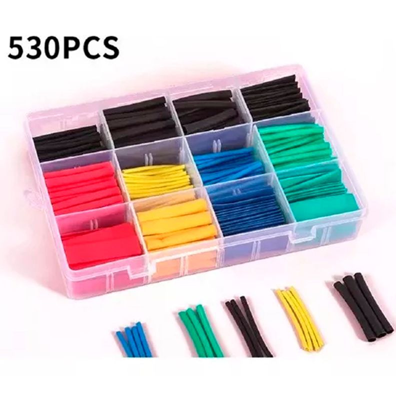 Kit Tubos Termoretractil Colores Mixtos 530 Piezas-1