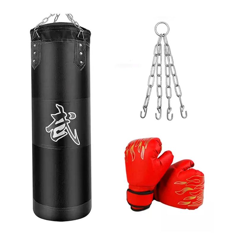 Saco De Boxeo Vacio Punching Ball Bag Box + Cadenas-0