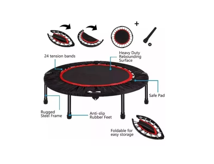 Trampolín Home Fitness Plegable 100cm Cama Elástica Portátil-2