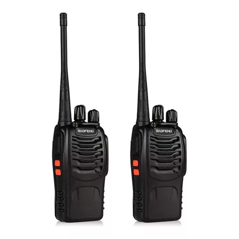 Pack 2 Radio Transmisor Walkie Talkie Bf-888s Manos Libres-0