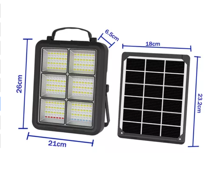 Foco Led 400w Portátil Solar Recargable Panel Sola Extraíble-5