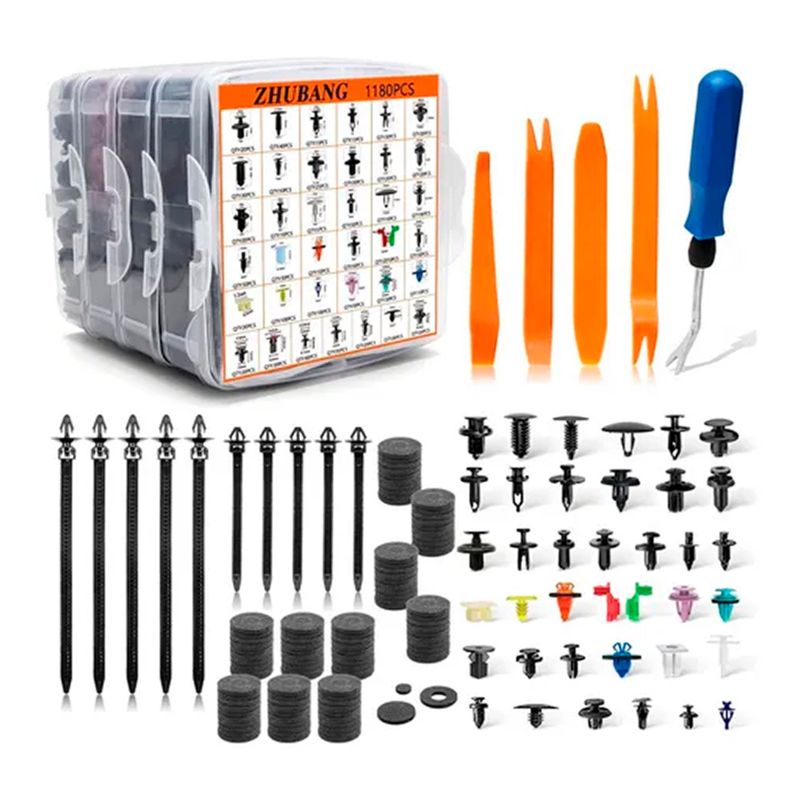 Kit 1295 Clip Broche Retencion Plastico Auto Lata Tapabarro