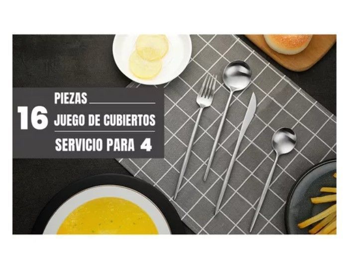 Juego De Cubiertos De 16 Piezas Acero Inoxidable-7