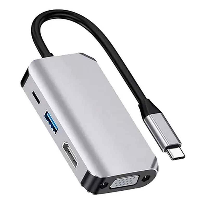 Adaptador Conversor Tipo-c A Hdtv+vga+usb 3.0+pd-0