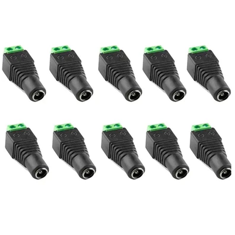 Pack X10 Conector Dc Hembra De Poder Dc Cámaras-1