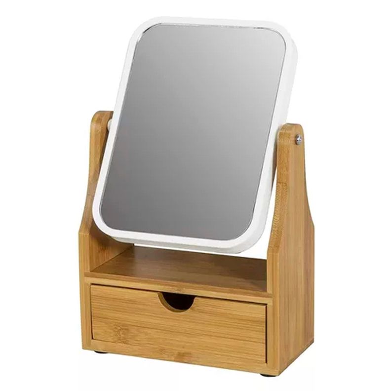 Espejo De Maquillaje Rotacion 360 Espejo De Mesa Con Cajon-0