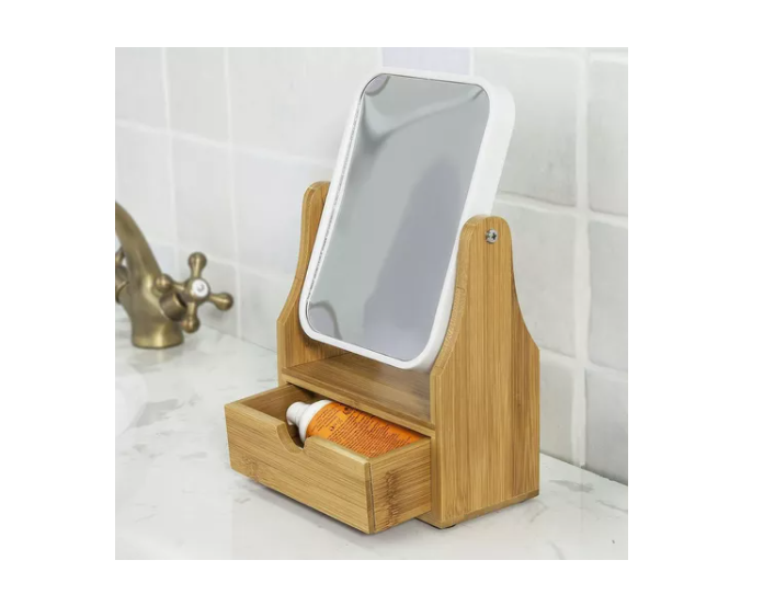 Espejo De Maquillaje Rotacion 360 Espejo De Mesa Con Cajon-2