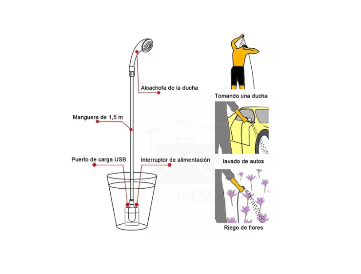 Ducha Portátil Para Camping Ducha Recargable Al Aire Libre-1