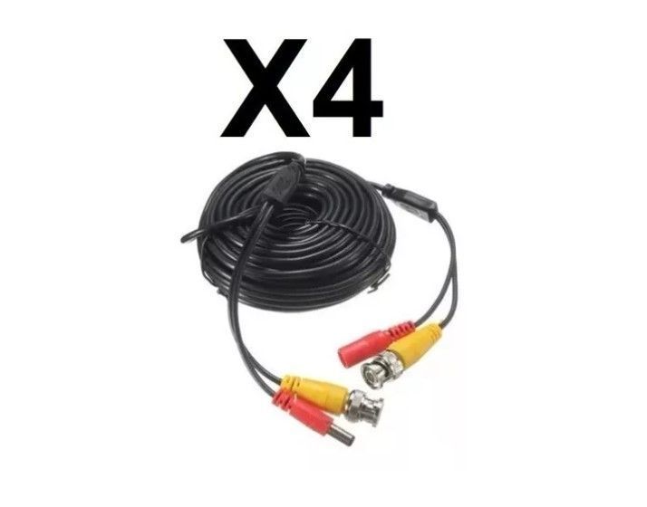 X4 Cable Camaras Seguridad Cctv Video Y Poder Bnc 15 Mts-2
