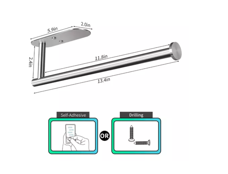 Portarollos Toalla De Papel Nova De Acero Inox -2
