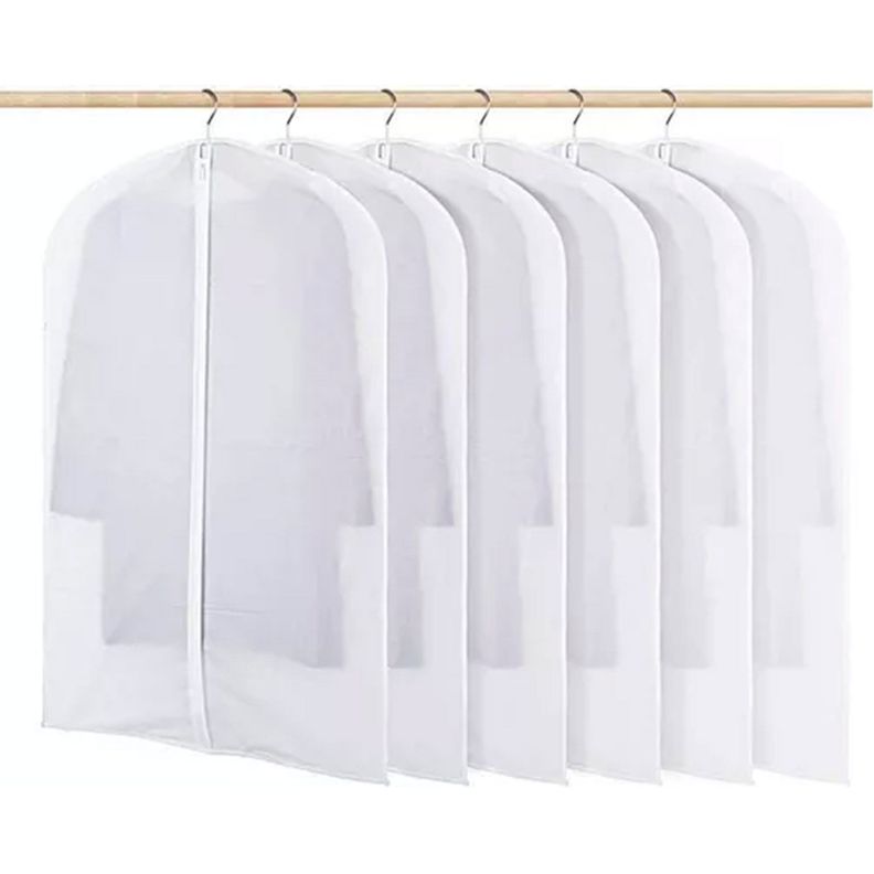 X6 Bolsa Colgante Transparente Cubre Traje Protector De Ropa-0