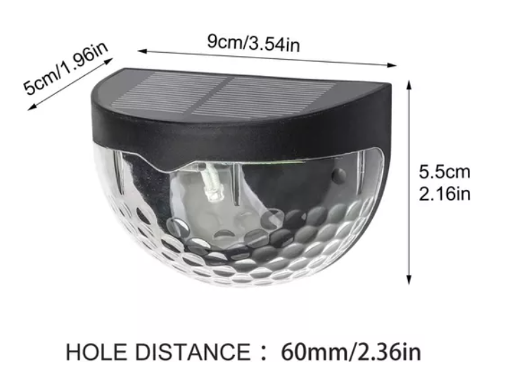 Pack 2 Aplique Foco Solar 6 Led Decoración Exterior Elegante-1