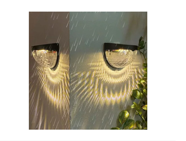 Pack 2 Aplique Foco Solar 6 Led Decoración Exterior Elegante-3