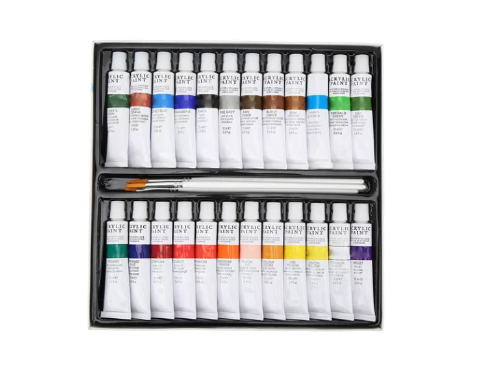 Juego De Pintura Acrilicas 24 Colores Tubos 12ml Arte-1