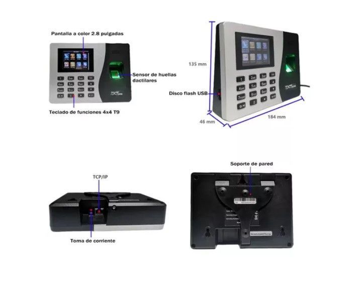 Control Horario Biométrico Huella Y Código Hasta2000 Huellas-5