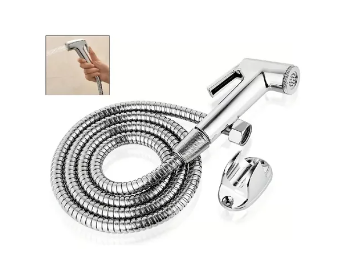 Ducha Bidet Arabe Soporte + Manguera Flexible Wc Baño-1