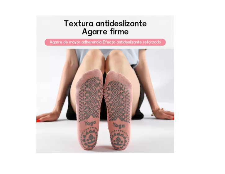 Calcetines Antideslizantes Yoga Pilates Aptitud Set 3 Pares-2