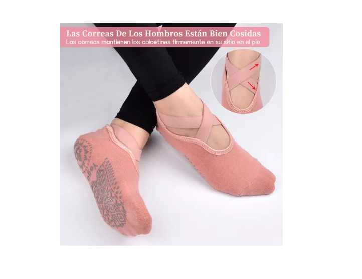 Calcetines Antideslizantes Yoga Pilates Aptitud Set 3 Pares-3