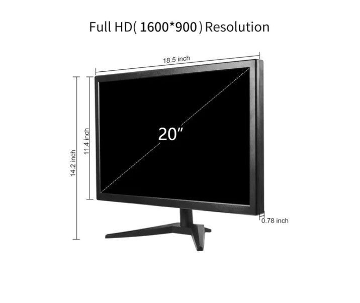 Monitor De Pc Para Oficina 20'' Hd Display 1600*900 Hdmi Vga-2