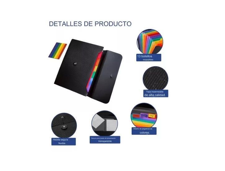Carpeta Organizadora Archivo A4 Multicolor13 Fuelles-2