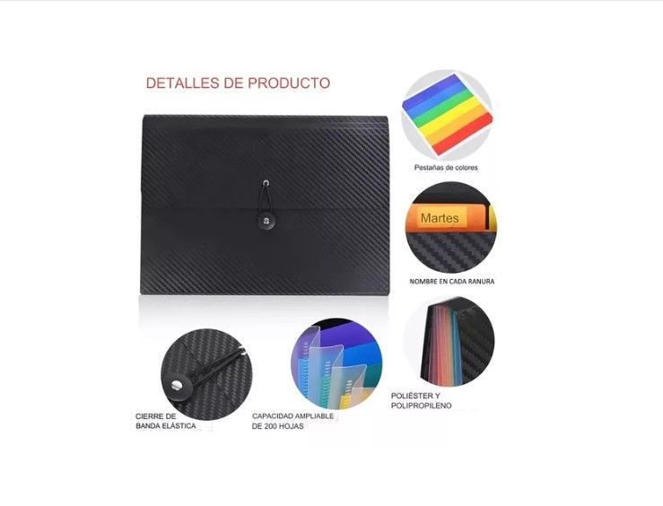 Carpeta Organizadora Archivo A4 Multicolor13 Fuelles-3