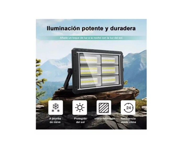 Proyector Reflector Led Con Panel Solar Desmontable 300w-4