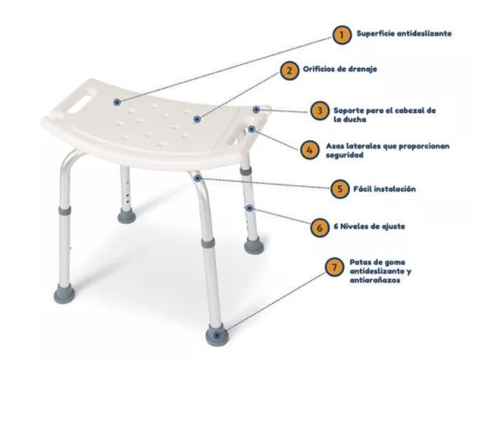 Silla Asiento De Ducha Seguridad Antideslizante Regulable-2