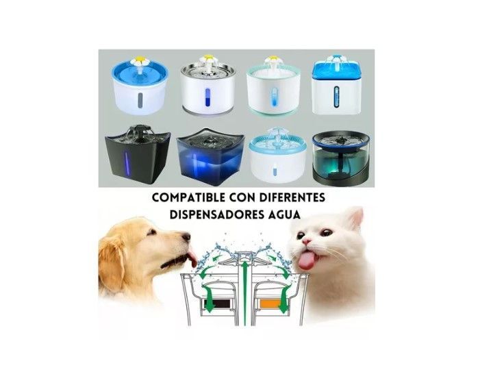 Pack 12 Filtros Bebedero Fuente Agua Eléctrico Gato Perro Agregar a favoritos-5