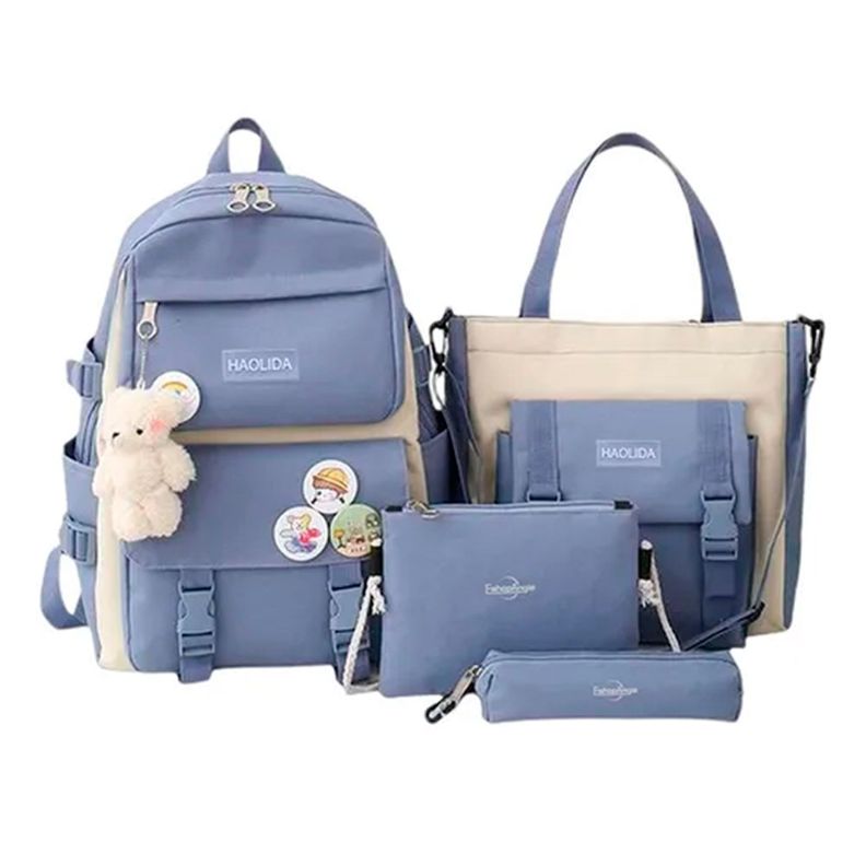 Mochila Urbana Escolar Viaje Estilo Coreano 4 Piezas
