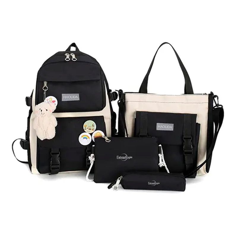 Mochila Urbana Escolar Viaje Estilo Coreano 4 Piezas