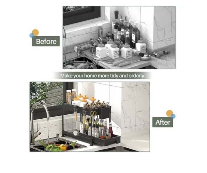 Organizador Multifuncional De Cocina Baño Estante Deslizante-3